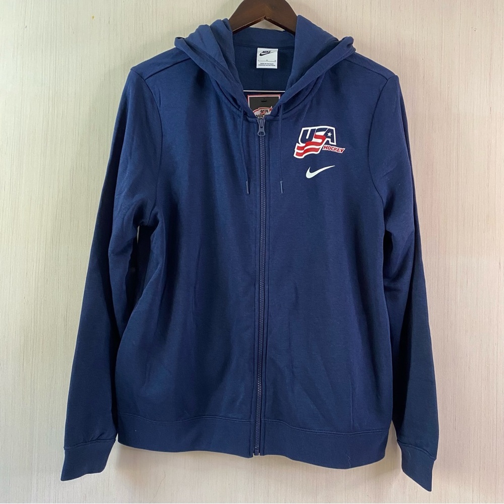 NWT Nike Women’s USA Hockey Navy Full-Zip Varsity Fleece Hoodie Jacket Large